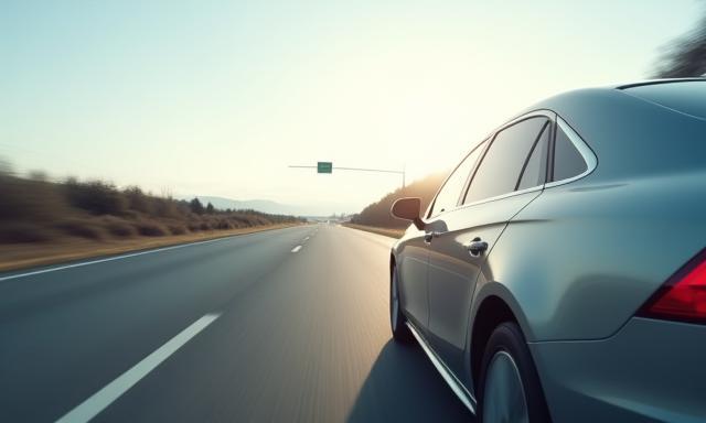 Auto projíždějící českou dálnicí